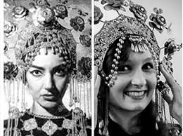 Elisabetta Tagliati con la tiara usata dalla Callas in Turandot durante la presentazione dei Gioielli Corbella (MI)