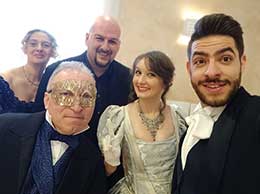 Gran Ballo di Carnevale 2019 a Mirandola (MO) con Gio Cancemi pianista, Lorenzo Barbieri baritono, Enrico Zaniboni e Mita Meschiari della Società di Danza